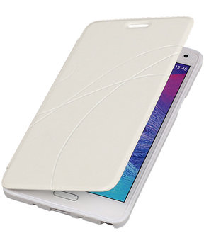 Bestcases Wit TPU Booktype Motief Hoesje voor Samsung Galaxy Note 4