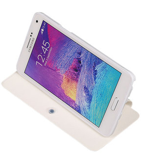 Bestcases Wit TPU Booktype Motief Hoesje voor Samsung Galaxy Note 4