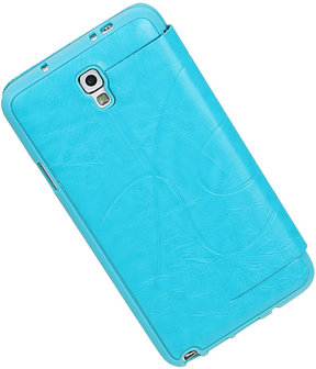Bestcases Turquoise TPU Booktype Motief Hoesje voor Samsung Galaxy Note 3 Neo