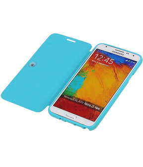 Bestcases Turquoise TPU Booktype Motief Hoesje voor Samsung Galaxy Note 3 Neo