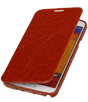 Bestcases Bruin TPU Booktype Motief Hoesje voor Samsung Galaxy Note 3 Neo