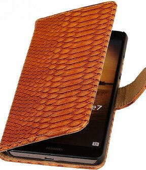 Sony Xperia M4 Aqua Snake Booktype Wallet Hoesje Bruin