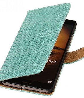 Sony Xperia M4 Aqua Snake Booktype Wallet Hoesje Turquoise