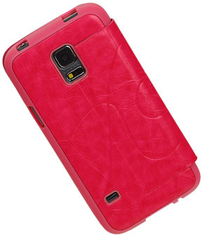 Bestcases Roze TPU Booktype Motief Hoesje voor Samsung Galaxy S5 mini