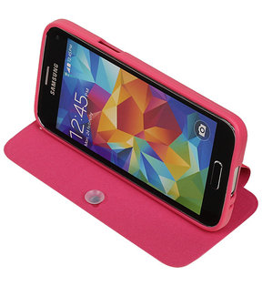Bestcases Roze TPU Booktype Motief Hoesje voor Samsung Galaxy S5 mini