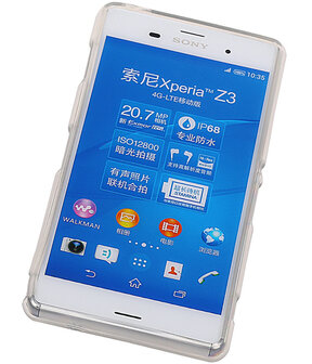 Sony Xperia Z3 TPU Hoesje Transparant Wit