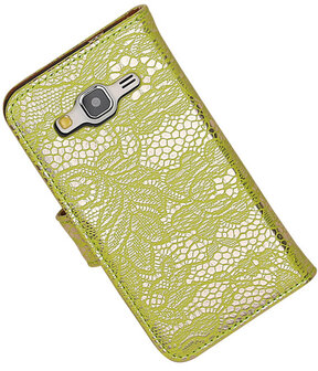 Samsung Galaxy Core Prime Lace Bookstyle Wallet Hoesje Groen