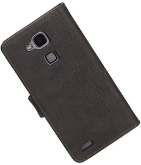 Grijs Hout Huawei Ascend Mate 7 Book/Wallet Case/Cover