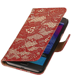 Samsung Galaxy Grand Max Lace Booktype Wallet Hoesje Rood