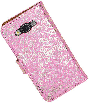 Samsung Galaxy Grand Max Lace Booktype Wallet Hoesje Roze