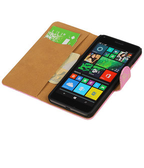 Microsoft Lumia 640 Lace Booktype Wallet Hoesje Roze
