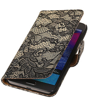 Samsung Galaxy Grand Max Lace Booktype Wallet Hoesje Zwart