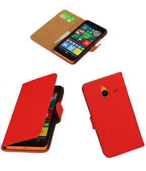 Microsoft Lumia 640 XL Effen Booktype Wallet Hoesje Rood