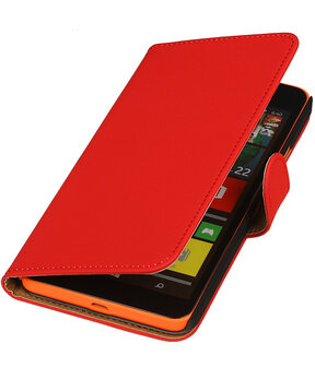 Microsoft Lumia 640 XL Effen Booktype Wallet Hoesje Rood