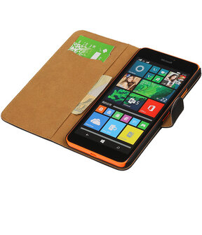 Microsoft Lumia 640 XL Effen Booktype Wallet Hoesje Zwart