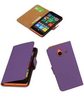 Microsoft Lumia 640 XL Effen Booktype Wallet Hoesje Paars