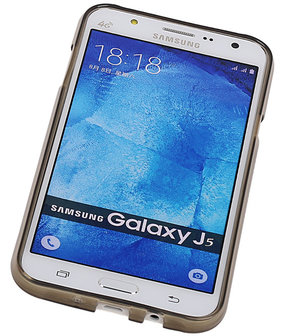 Samsung Galaxy J5 TPU Hoesje Transparant Grijs &ndash; Back Case Bumper Hoes Cover