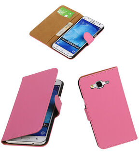 Samsung Galaxy J5 Effen Booktype Wallet Hoesje Roze