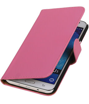 Samsung Galaxy J5 Effen Booktype Wallet Hoesje Roze