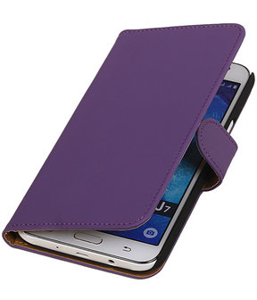 Samsung Galaxy J7 Effen Booktype Wallet Hoesje Paars