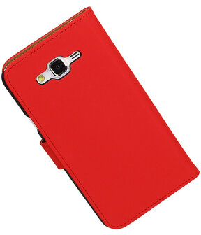 Samsung Galaxy J7 Effen Booktype Wallet Hoesje Rood