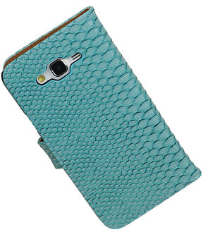 Samsung Galaxy J7 Snake Slang Booktype Wallet Hoesje Turquoise