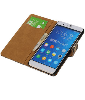 Huawei Honor 6 Plus Lace Kant Booktype Wallet Hoesje Zwart
