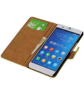 Huawei Honor 6 Plus Lace Kant Booktype Wallet Hoesje Groen