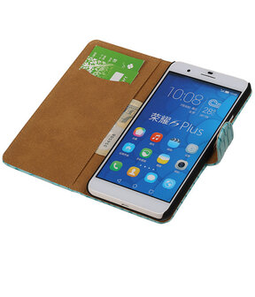 Huawei Honor 6 Plus Snake Slang Booktype Wallet Hoesje Turquoise