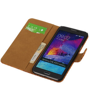 Samsung Galaxy Grand Max Snake Booktype Wallet Hoesje Bruin