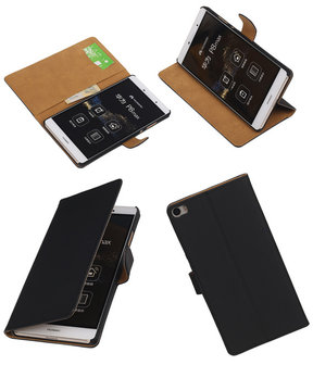 Huawei P8 Max Effen Booktype Wallet Hoesje Zwart
