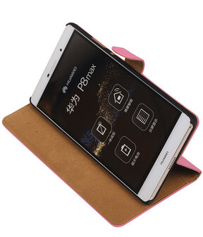Huawei P8 Max Effen Booktype Wallet Hoesje Roze