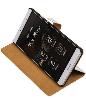 Huawei P8 Max Effen Booktype Wallet Hoesje Wit