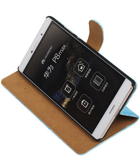 Huawei P8 Max Booktype Wallet Hoesje Mini Slang Blauw