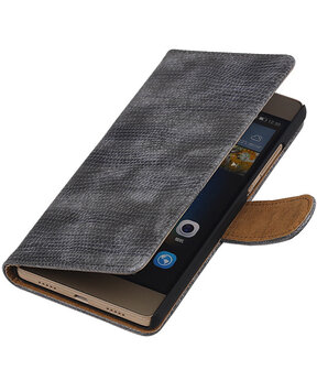 Huawei P8 Lite Booktype Wallet Hoesje Mini Slang Grijs