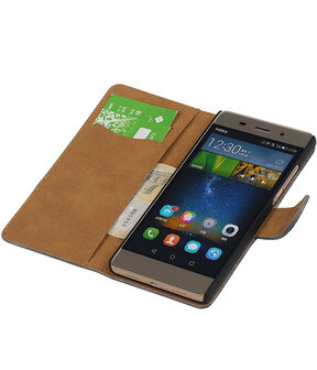 Huawei P8 Lite Booktype Wallet Hoesje Mini Slang Grijs