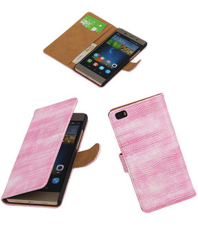 Huawei P8 Lite Booktype Wallet Hoesje Mini Slang Roze