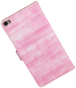 Huawei P8 Max Booktype Wallet Hoesje Mini Slang Roze