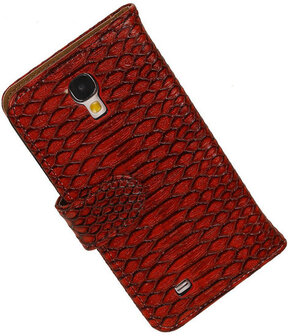 Sony Xperia Z3 Compact Snake Slang Bookstyle Wallet Hoesje Rood