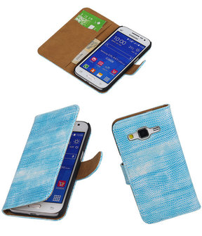Samsung Galaxy Core Prime Booktype Wallet Hoesje Mini Slang Blauw