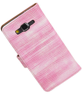 Samsung Galaxy Grand Prime Booktype Wallet Hoesje Mini Slang Roze