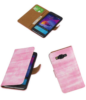Samsung Galaxy Grand Max Booktype Wallet Hoesje Mini Slang Roze