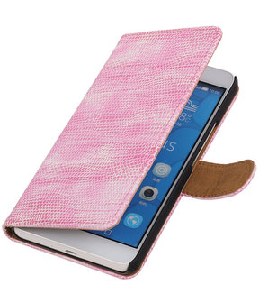 Huawei Honor 6 Plus Booktype Wallet Hoesje Mini Slang Roze