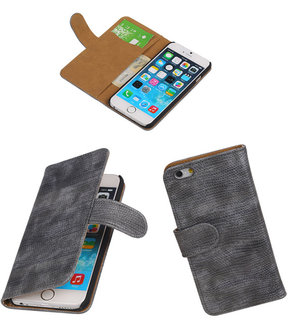 Apple iPhone 6 Booktype Wallet Hoesje Mini Slang Grijs