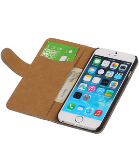 Apple iPhone 6 Booktype Wallet Hoesje Mini Slang Grijs