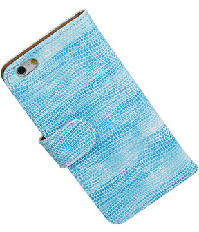 Apple iPhone 6 Booktype Wallet Hoesje Mini Slang Blauw