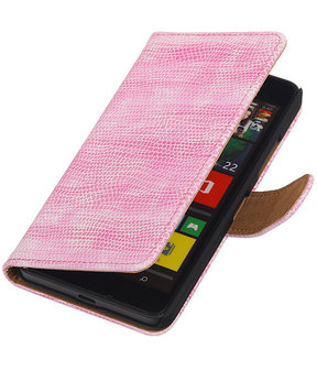 Microsoft Lumia 640 Booktype Wallet Hoesje Mini Slang Roze