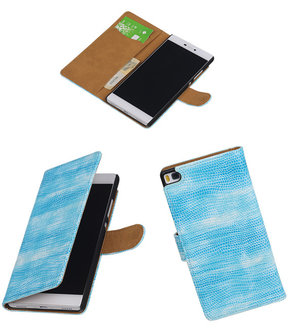 Huawei P8 Booktype Wallet Hoesje Mini Slang Blauw