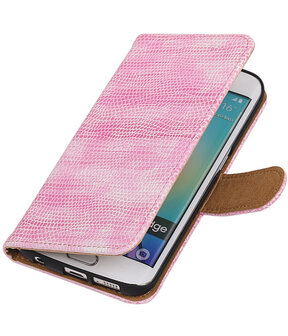Samsung Galaxy S6 Edge Booktype Wallet Hoesje Mini Slang Roze