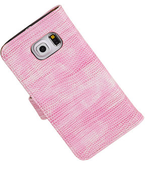 Samsung Galaxy S6 Edge Booktype Wallet Hoesje Mini Slang Roze